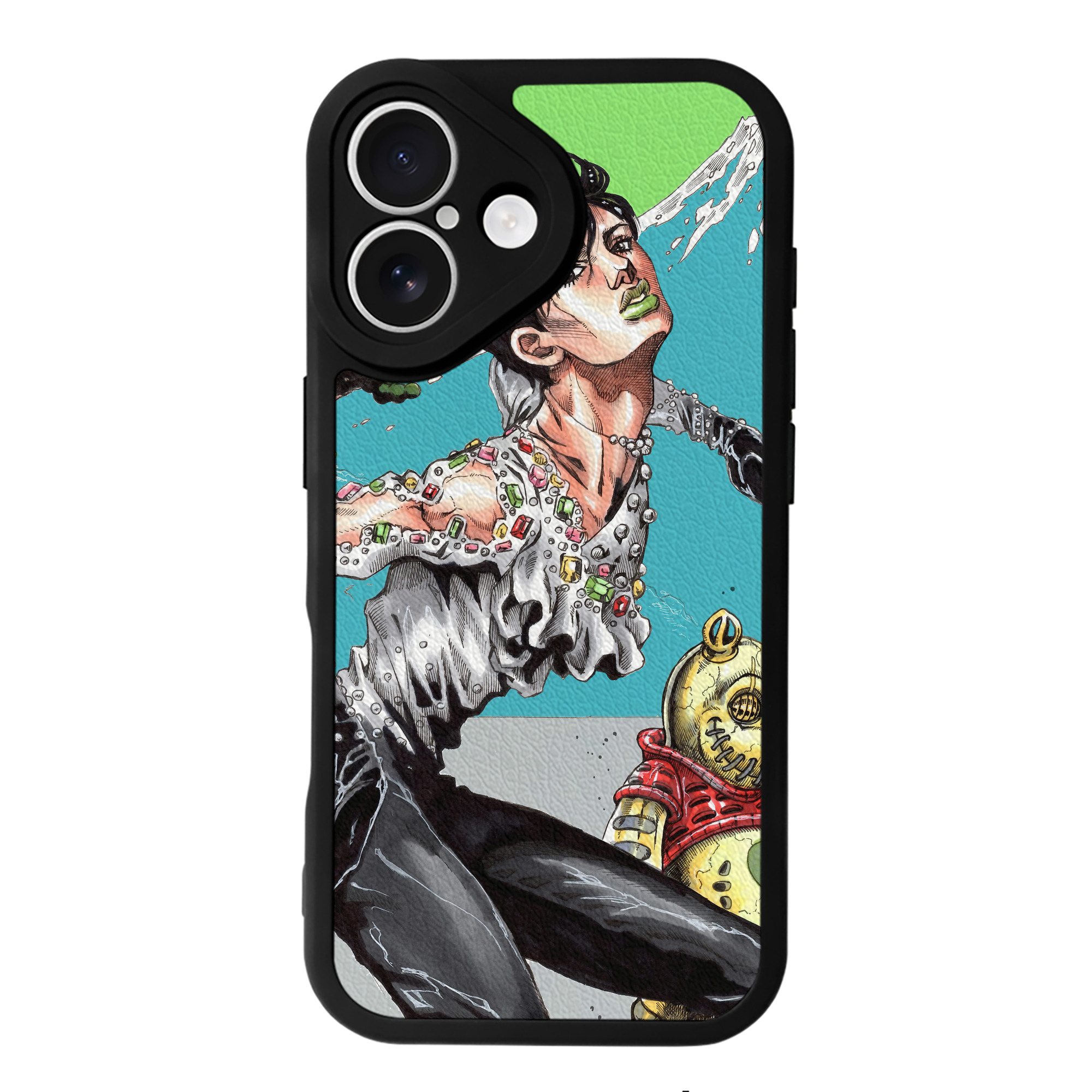 （画像用） ジョジョの奇妙な冒険 JoJo's Bizarre Adventure 【iPhone 16シリーズ対応】シリコンスマホケース（レザー調） 材質：シリコン